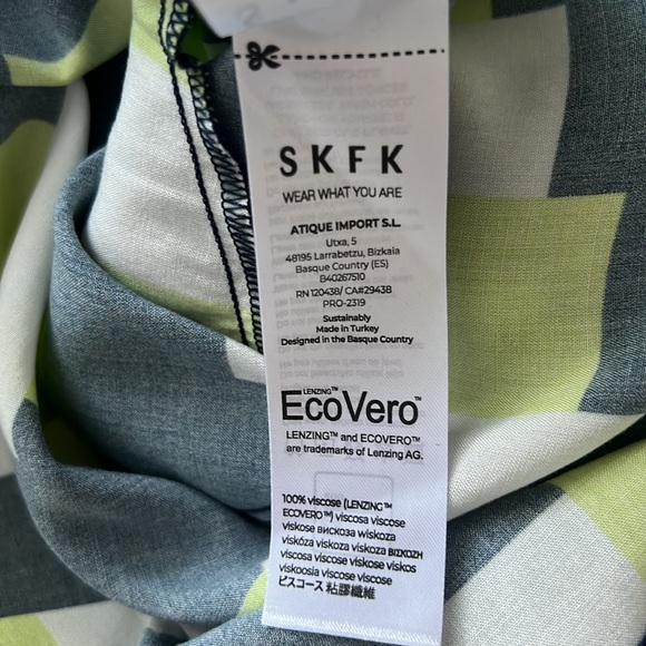 NWT SKFK Laide Eco Vera Green Blue White Short Sleeve Dress EU 38 US 6 Reg. $165 - Picture 10 of 12